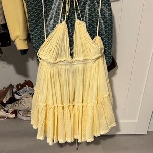 Free People Yellow Halter Dress